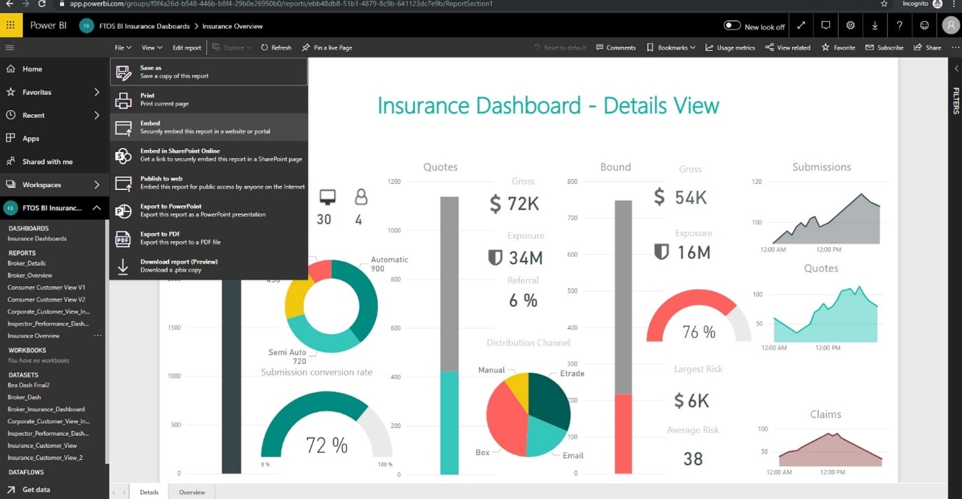 How to embed a Microsoft Power BI report